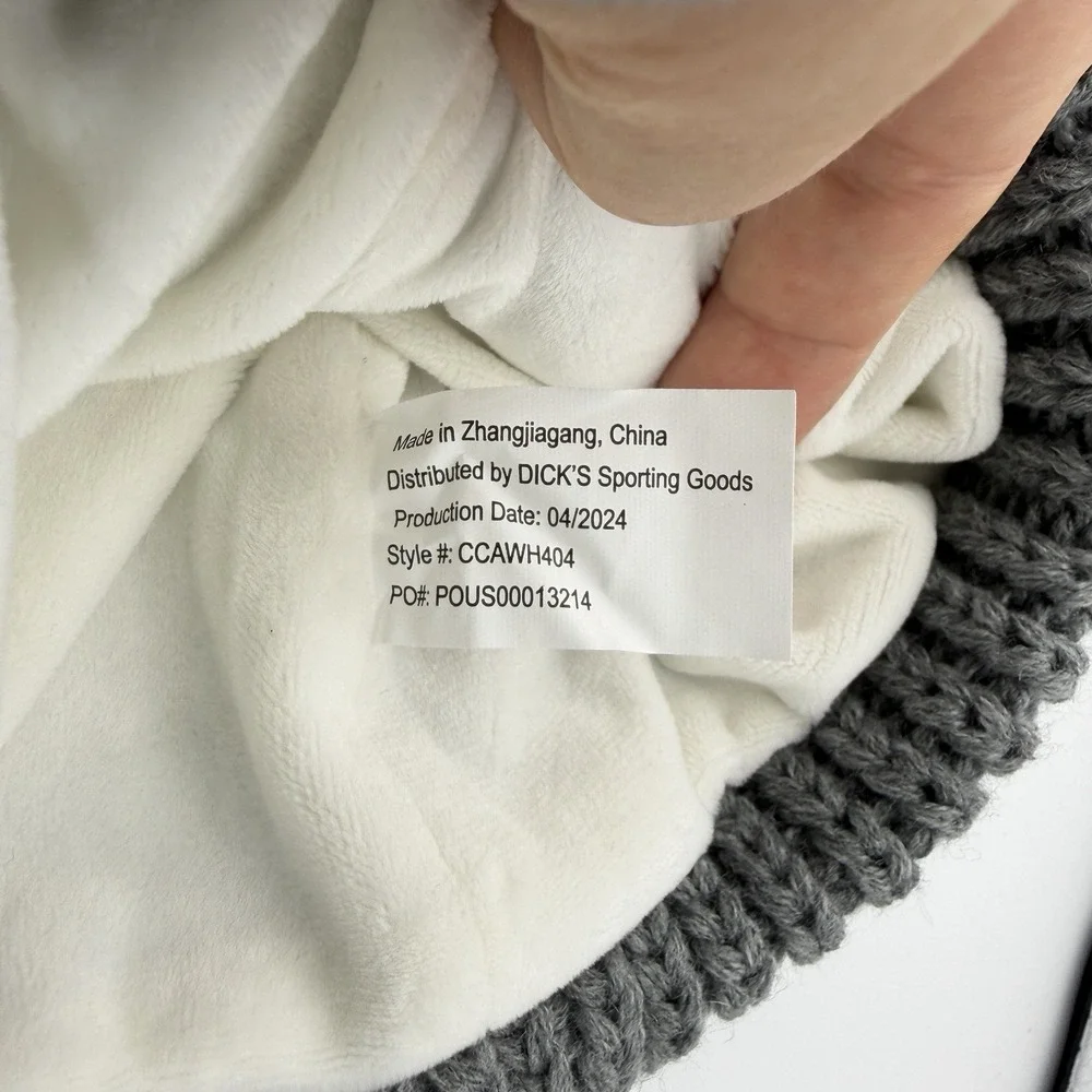 Northeast Outfitters Cozy Cabin Beanie Women's Grey Fleece Lined Knit Winter Hat